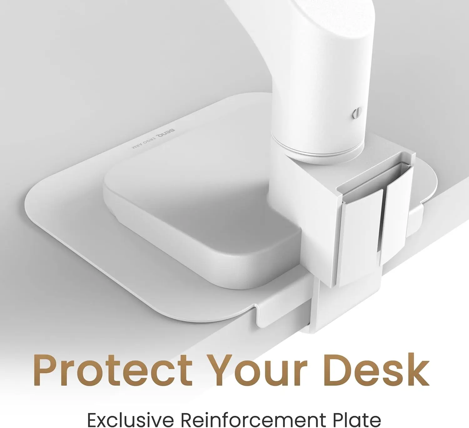 BSH02 Ergo Monitor Arm -Gas Spring Monitor Stand for Up to 45'' & 44lbs Screens, Heavy Duty, Quick Installation, No Sagging