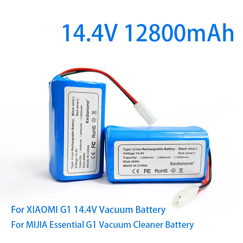 

14.4V 12800mAh Rechargeable Lithium Battery Pack,For Xiaomi G1 Robot Vacuum Mop Cleaner 4S1P 18650 14.4V Li-ion Battery