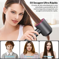 Sèche-cheveux ionique 5 en 1 avec diffuseur, appareils professionnels pour le soin des cheveux, sèche-cheveux sans pales pour femmes, salon de coiffure, sèche-cheveux super puissant 5