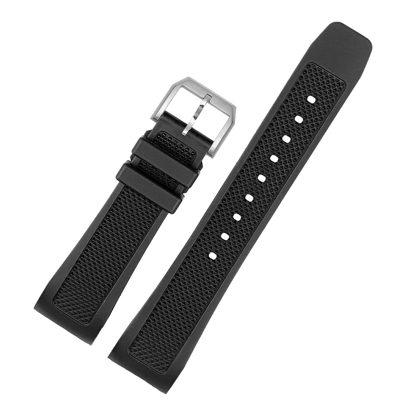 Arc Mouth Silicone Strap for IWC Portugal series Iw390502/390503/390211 Soft Bracelet Folding Clasp Rubber Men's Watch Band 22mm