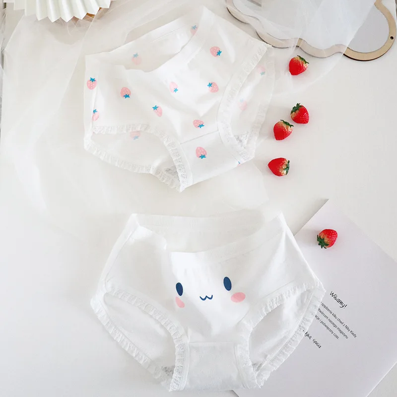 Teenage Triangle Panties Kids Solid White Underwear Pants Pure Cotton Breathable Underpants Child Girls Briefs For 7-16 Years
