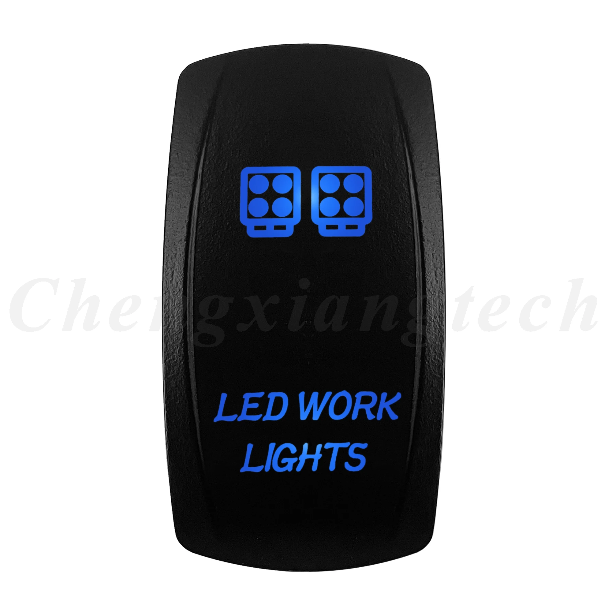 12V 20A Blue LED Waterproof Laser Rocker Switch - IP68 Rated