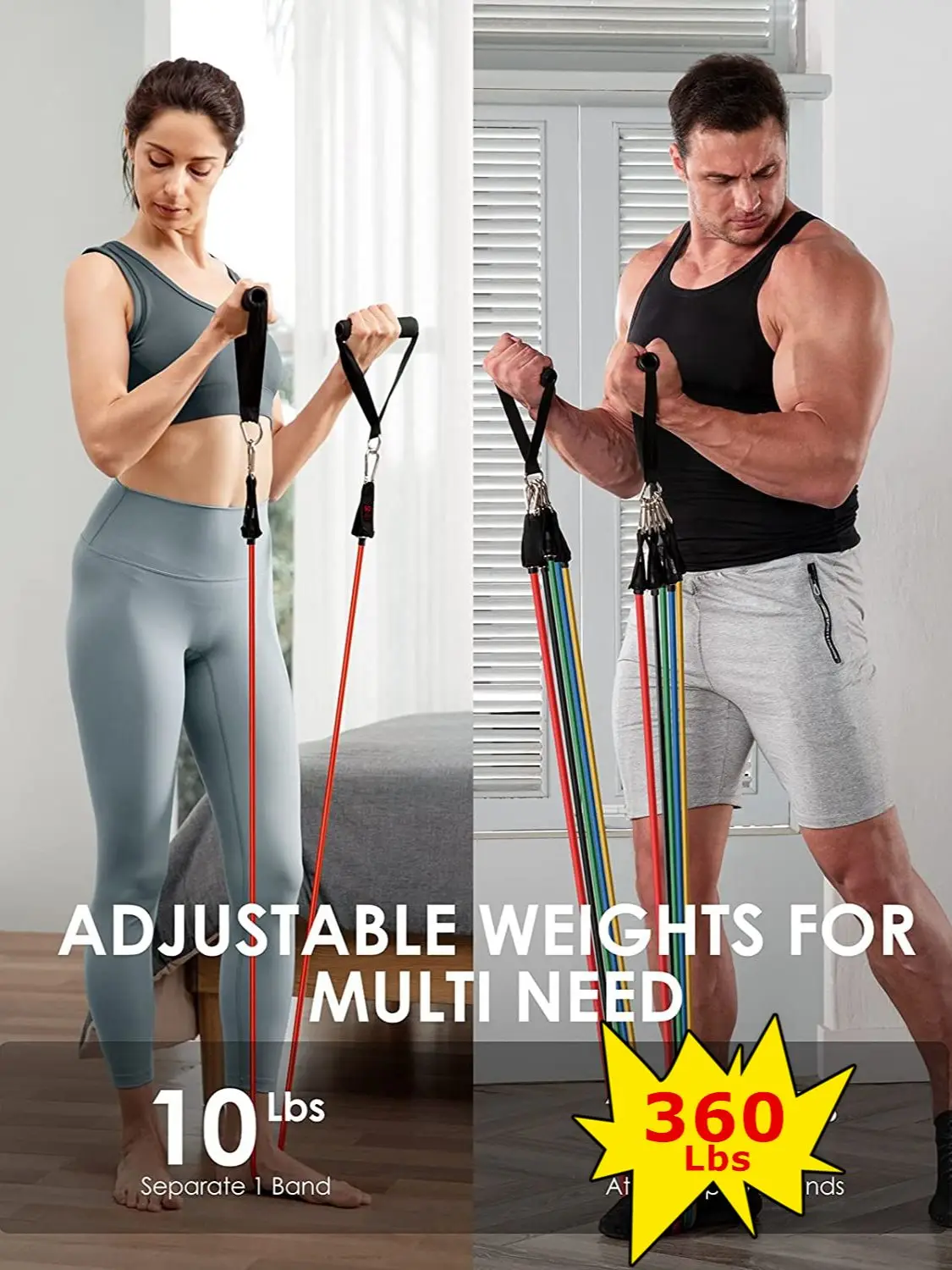 Juego de bandas de resistencia para ejercicios de Fitness, tubos elásticos,  cuerda de tracción, equipo de entrenamiento para Yoga, gimnasio en casa,  peso, 360 libras - AliExpress