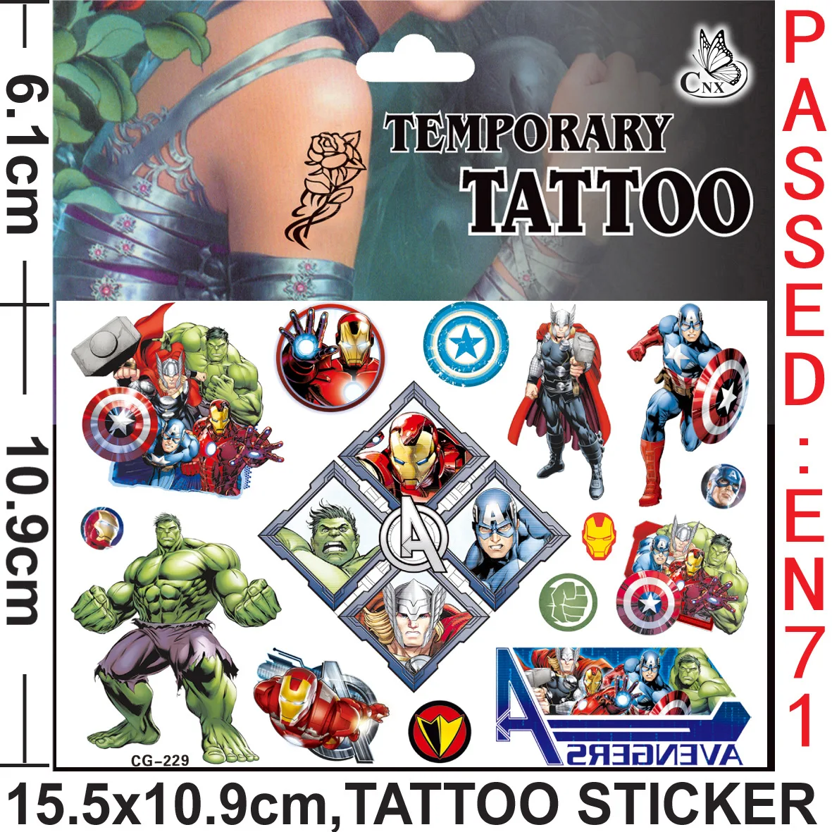 MARVEL - MINI LIVRET D'AUTOCOLLANTS ET TATOUAGES - 4 PAGES - BABIOLES /  Autocollants et tatouages