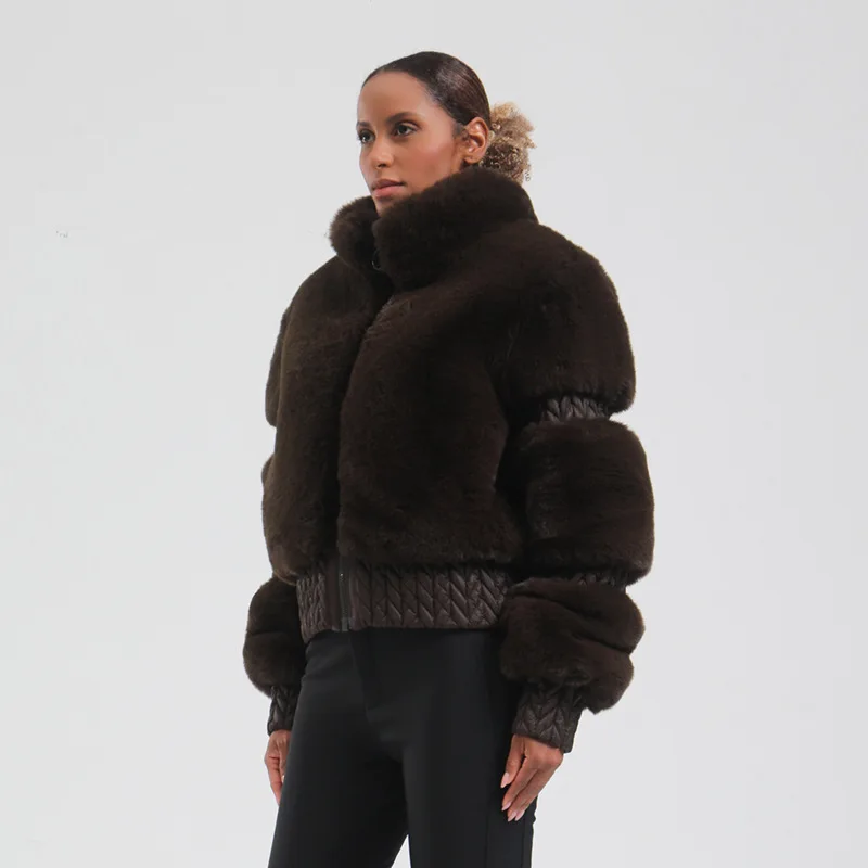 GSOU SNOW Women Ski Jacket Snowboard Faux Fur Slim ski coat Insulated Windproof Outdoor Winter Thick and warm Keep warm-30 winter jacket ski jacket