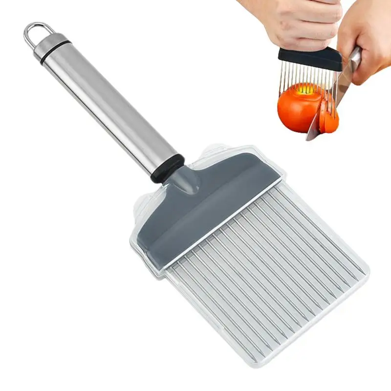

Stainless Steel Onion Cutting Holder 1PCS comfortable efficient Onion Slicers effortless Dishwasher Safe Vegetable Fruit Slicer
