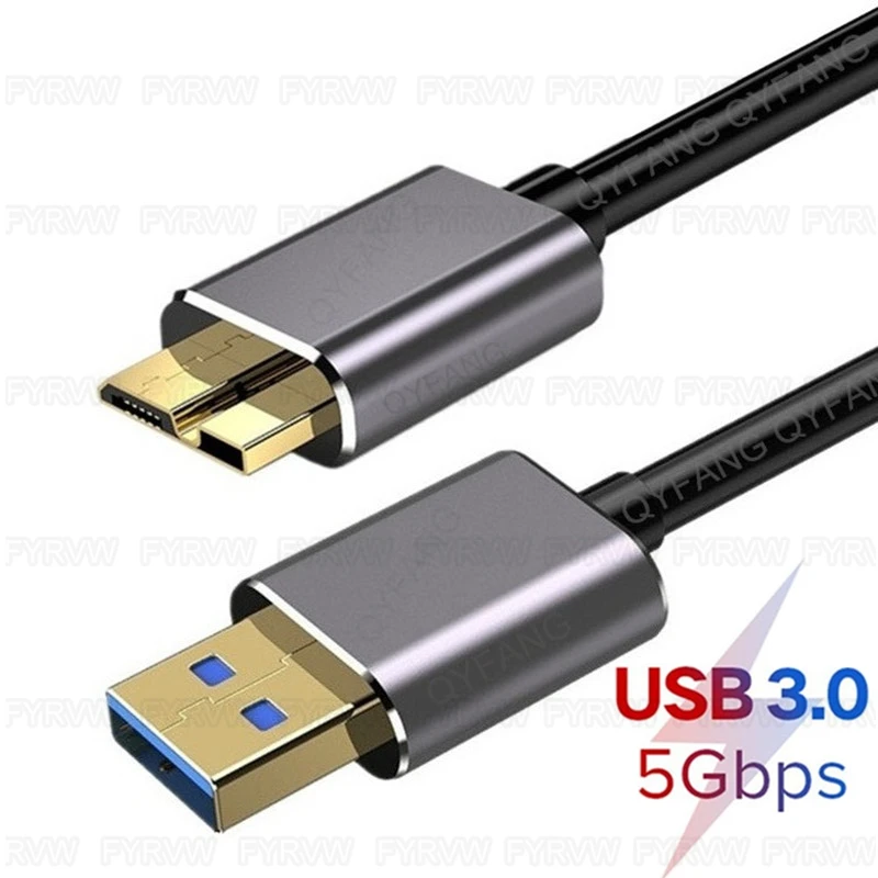 High-Speed Micro B USB 3.0 Hard Drive Data Cable