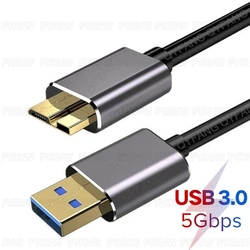 High-Speed Micro B USB 3.0 Hard Drive Data Cable - 3m (Silver)