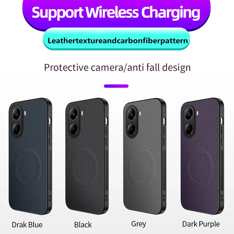 Carbon Fibre Phone Case with Camera Lens Protection - Matte Soft Bumper Cover