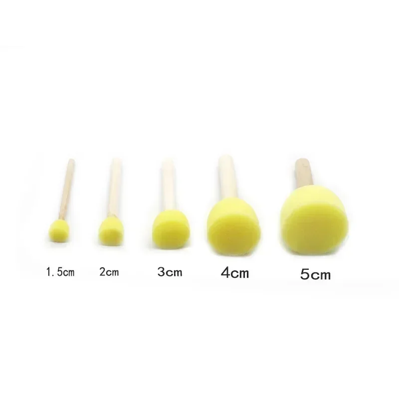 4/5pcs/set Sponge foam brush diy toy materials Sponge brush with wooden handle for children art painting 6