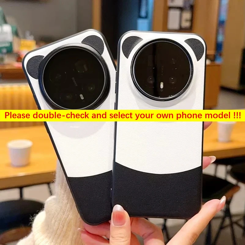 Adorable Panda Ear PU Leather Phone Case with Camera Protection