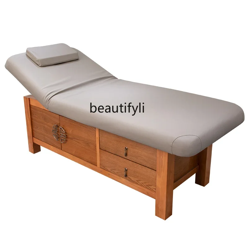 

Solid Wood Facial Bed Beauty Salon Dedicated Massage Therapy Bed Massage Bed with Holes
