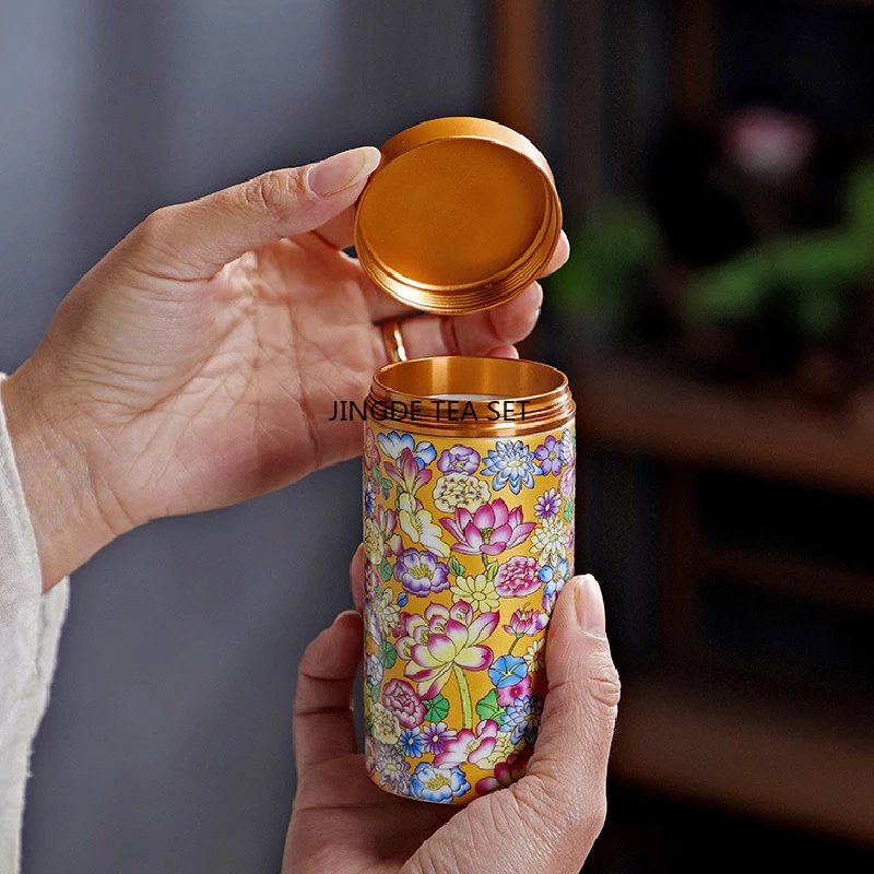 Enamel tea and sugar jar ceramic multifunctional home medicine coffee bean sealed jar kitchen storage bottle