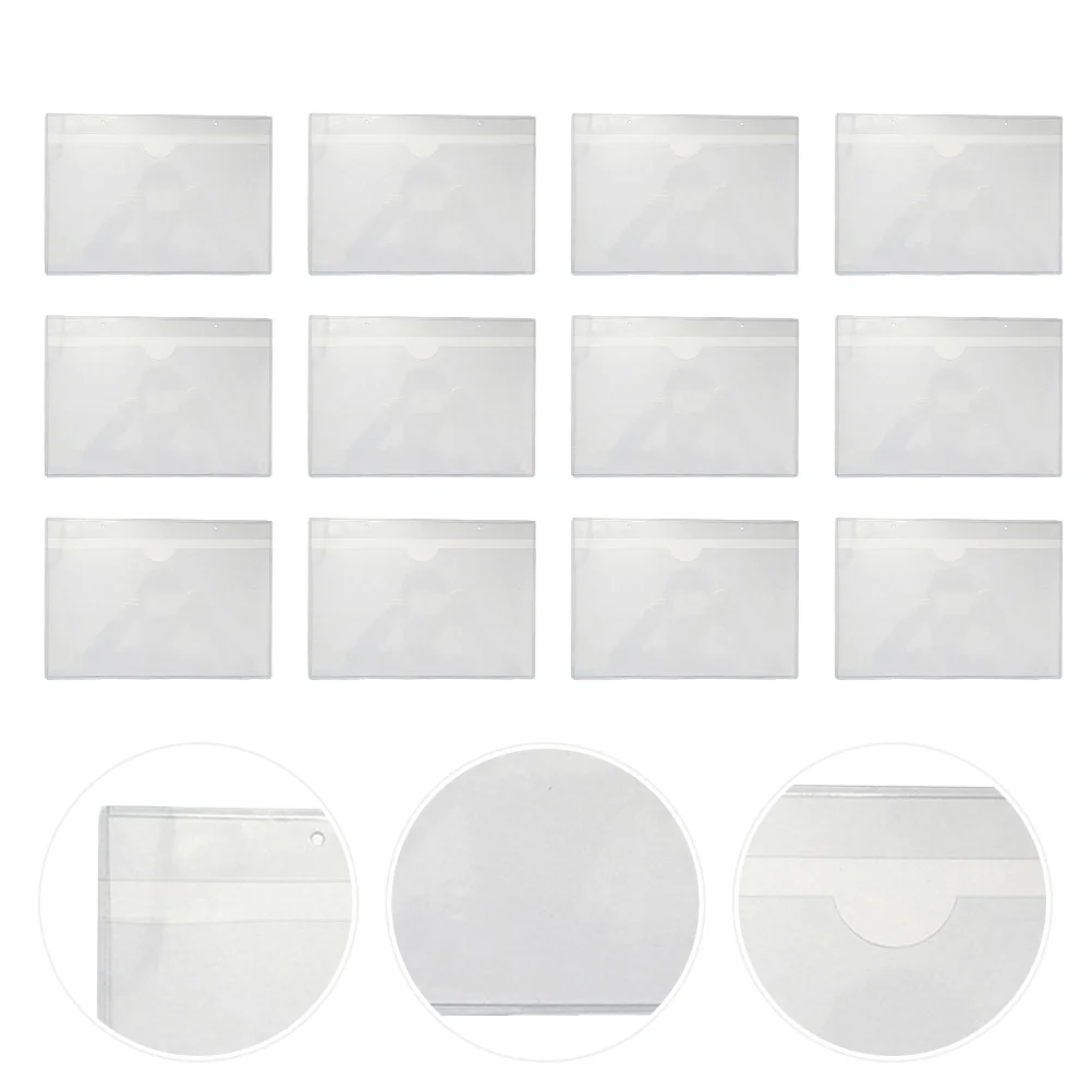 20 Pcs Self-adhesive Card Pocket Plastic Cards Holder Clear Pockets Blank Business Pvc Flash Index Sleeve Packaging supplies clear sleeve 110x85mm pocket jewelry bag packaging organizer jewellery pouch pockets pouches for jewlery