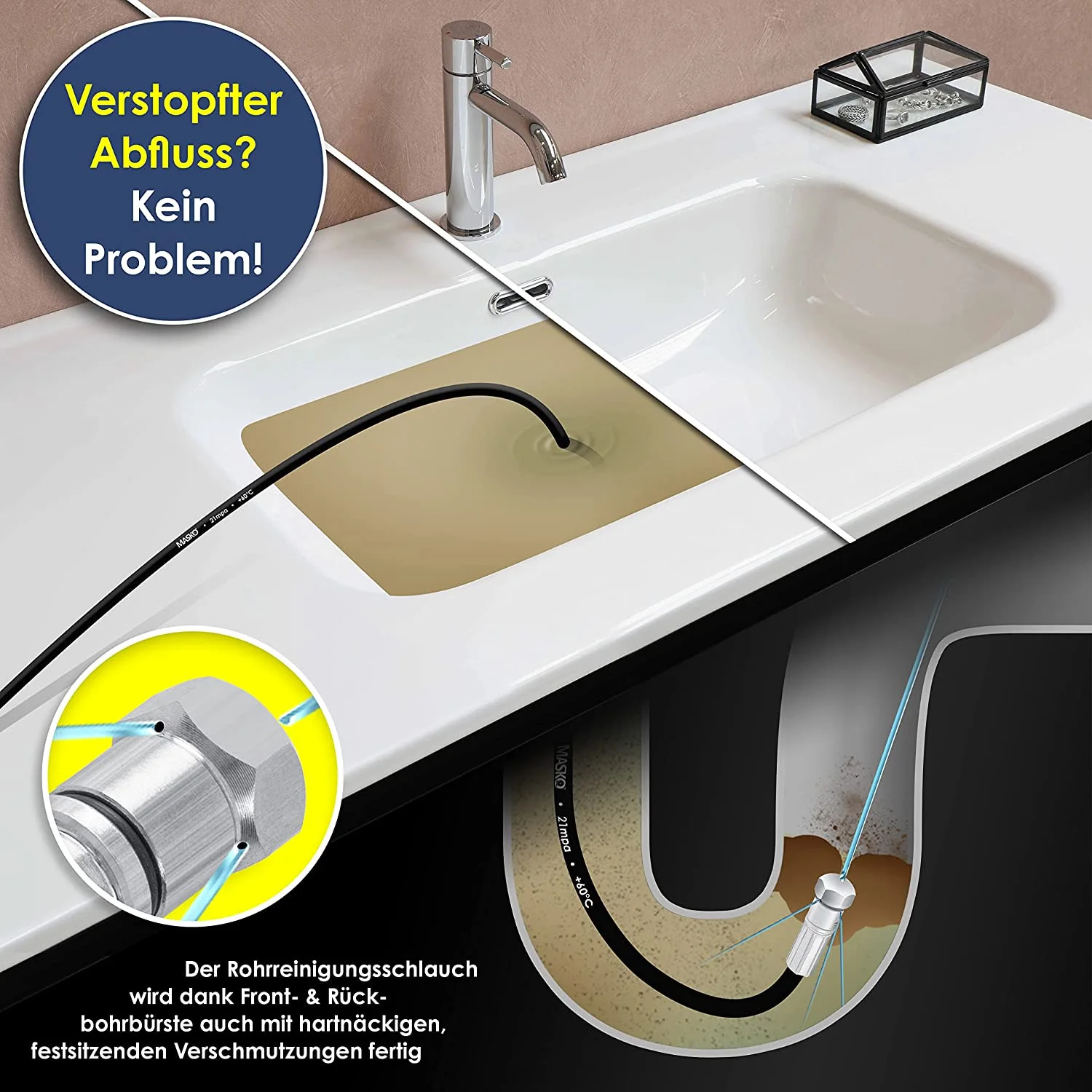 ケルヒャー用高圧ウォーターホース,洗浄ノズル付き高圧洗浄機,下水管