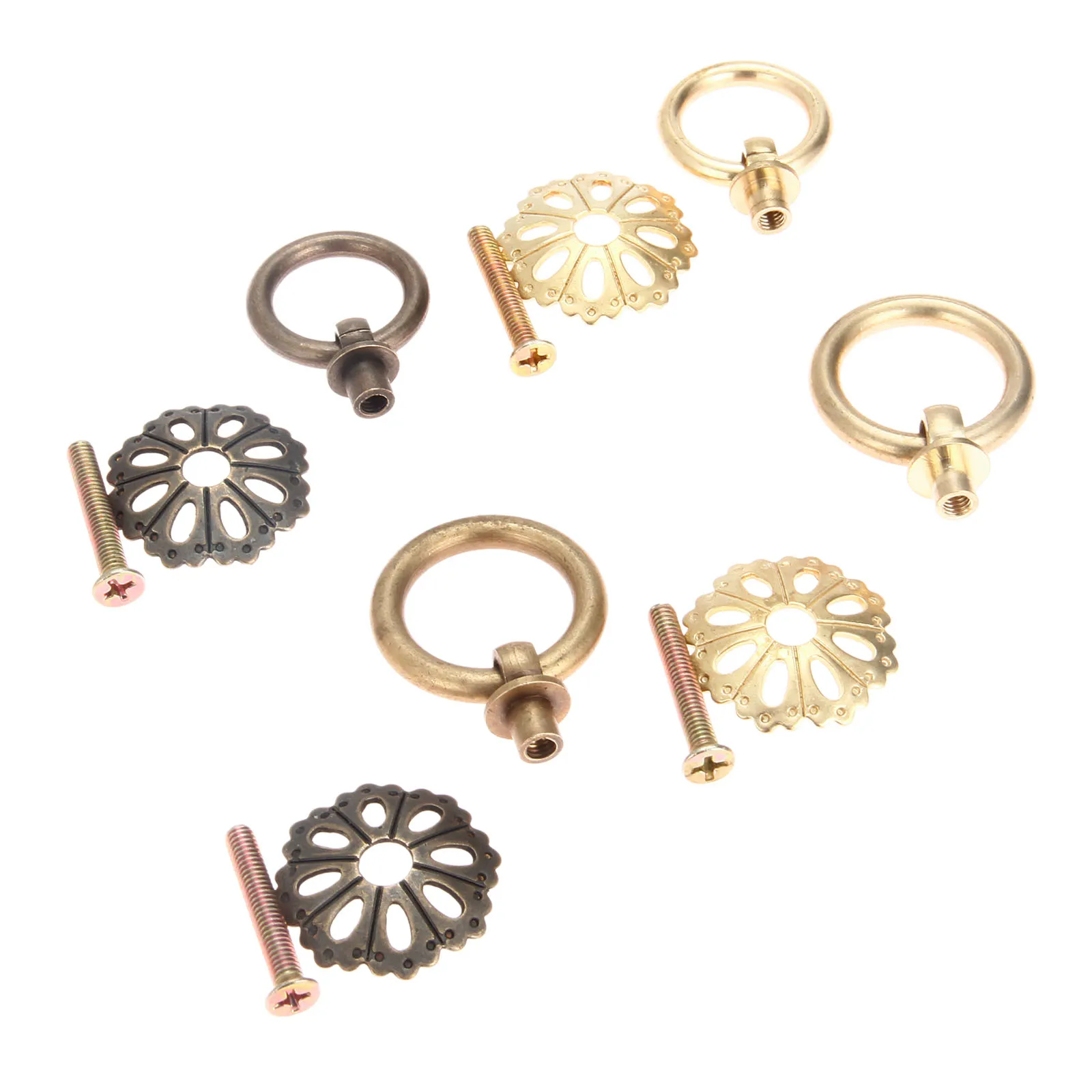 

1pc Furniture Handles 32*25mm Carved Handle Drawer Door Knobs Jewelry Box Bronze Cabinet Pulls Cupboard Wood