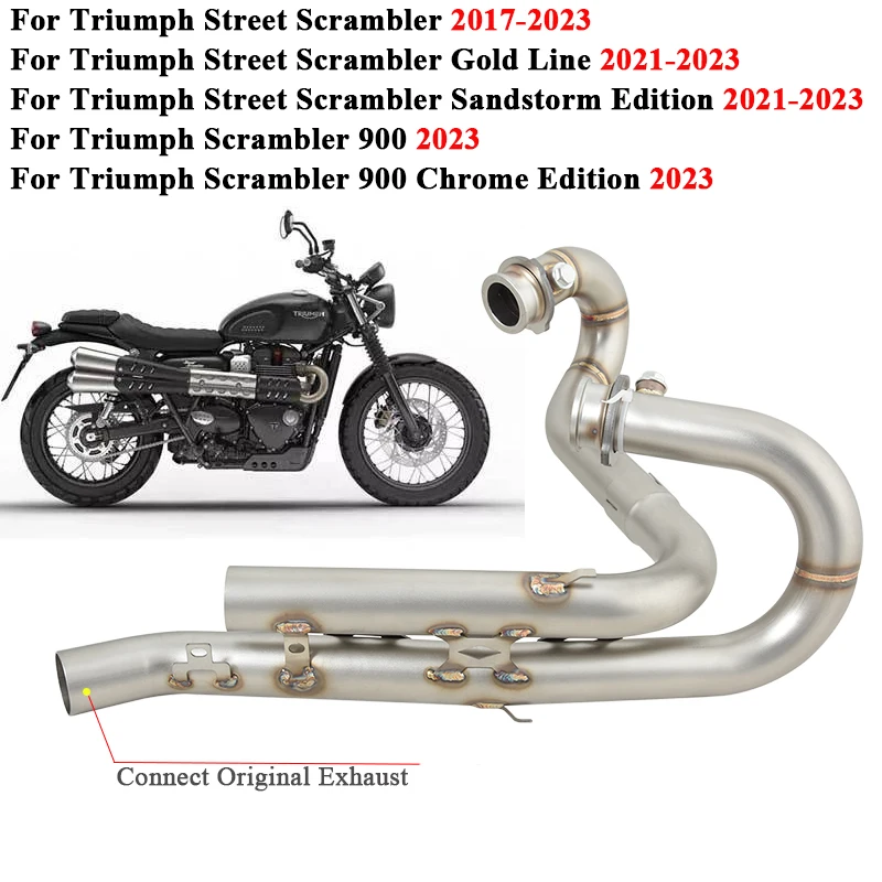 

Для Triumph Street Scrambler Gold Line Sandstorm Edition 900 Chrome Edition 2017- 2023 выхлопная труба для мотоцикла