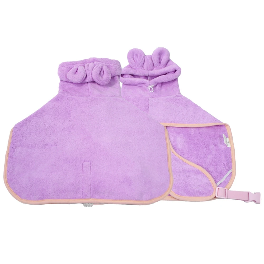 Cute Dog Bathrobe Pet Drying Coat Clothes Microfiber Absorbent Beach Towel For Dogs Cats Fast Dry Dog Fast Drying Hooded Jacket pet bath towel