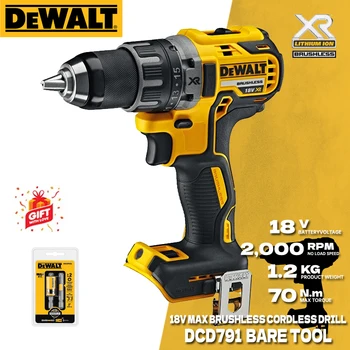 DEWALT 무선 소형 드릴 드라이버, 브러시리스 모터, 전기 드릴 스크루드라이버, 가정용 충전식 전동 공구, DCD791, 18V
