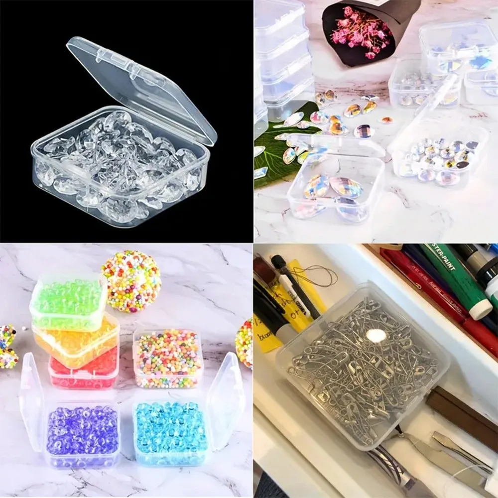 1pc 30-Grid Clear Plastic Storage Box For Bead Organizer Jewelry Crafts Hardware Nail Art DIY Tools Desktop Organization storage box
