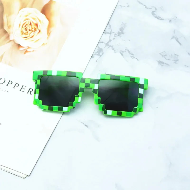 Driving Glasses Funny Sunglasses Kids Sunglasses Cosplay Action Game Toy Square Glasses Pixel Mosaic Thug Life Eyewear Driving Goggles