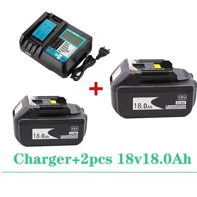 

Original BL1860 Rechargeable Battery 18V 18000mAh Lithium ion for Makita 18v Battery BL1840 BL1850 BL1830 BL1860B+ 4A Charger