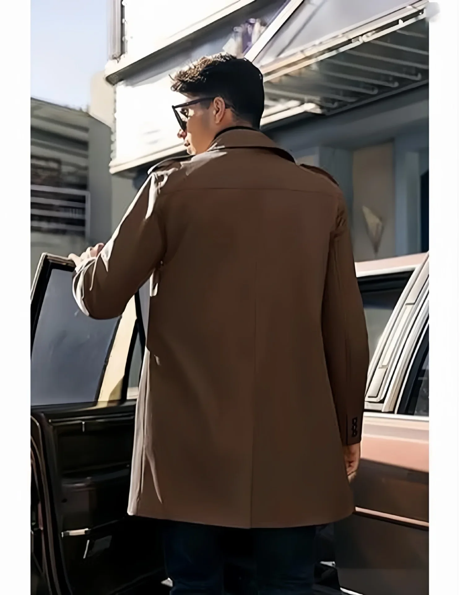 Men Autumn Winter Double-breasted Casual Trench Coat Long Sleeve Coats Jacket Trench