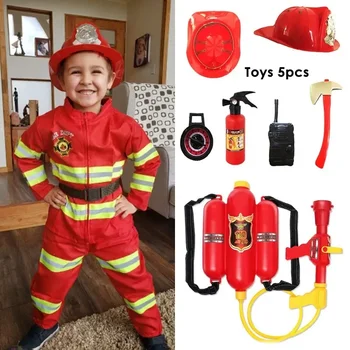 Kids Firefighter Halloween Cosplay Uniform 1