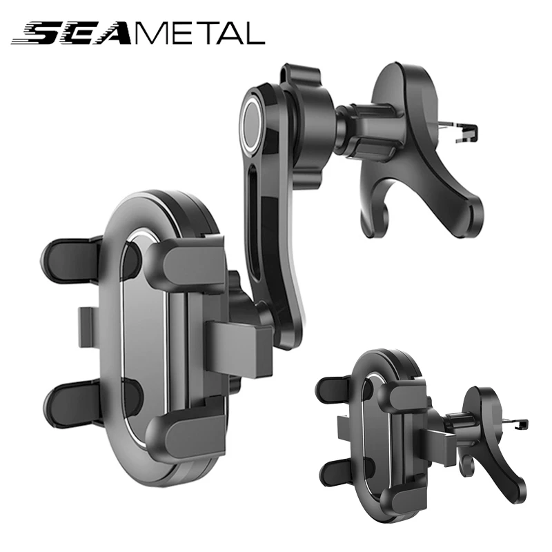 Black ABS Car Air Vent Phone Holder with Flexible Adjustment