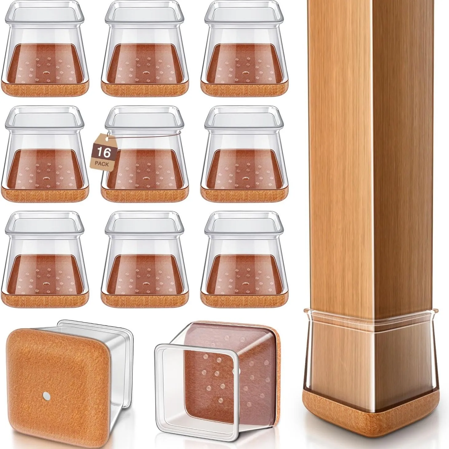 8/16/24 PCS Chair Leg Floor Protectors for Hardwood Floors Thick Silicone Covers Scratch-Resistant Noise Reducing