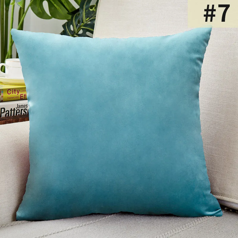 Luxurious Velvet Solid Color Decorative Throw Pillow Cover for Sofa and Living Room Decor