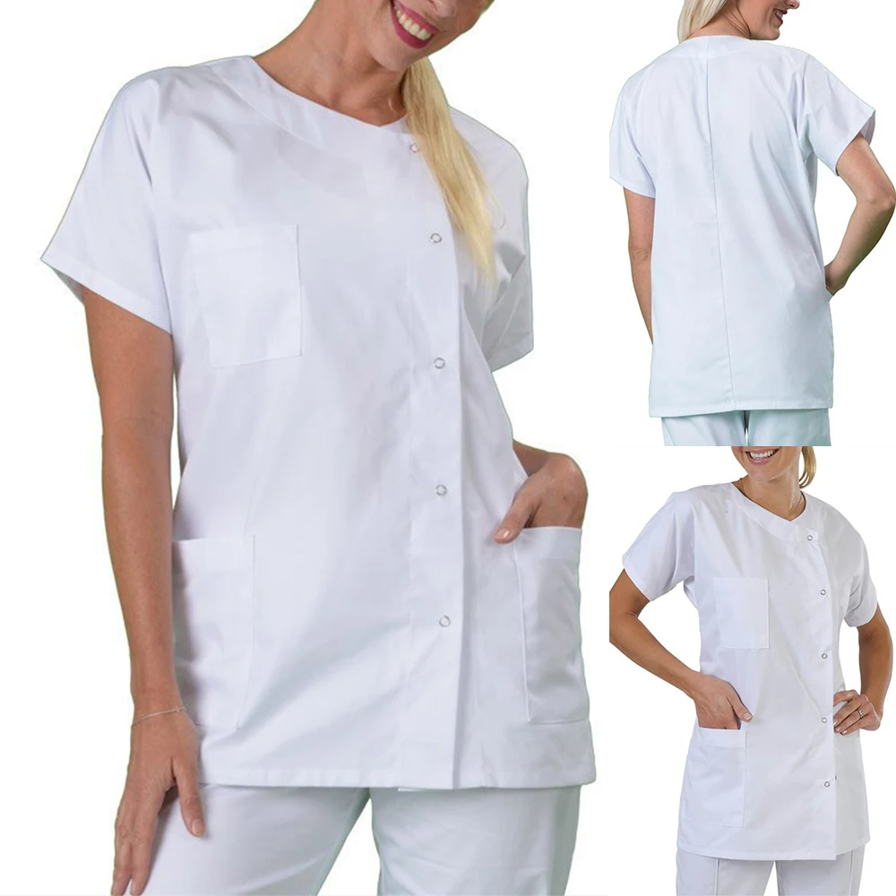 Manteau blanc médical à manches courtes longues pour hommes et femmes, uniforme de laboratoire médical, uniforme médical mince pour médecin