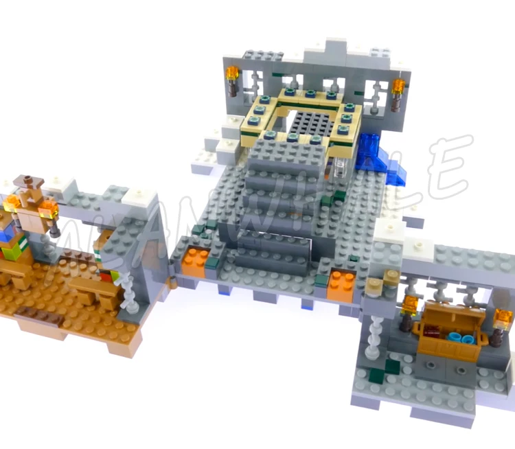 571pcs Game My World The End Portal Cave Spider Snowy Mountain Underground City 10470 Building Blocks
