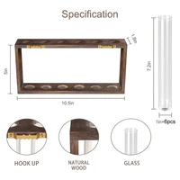 Plant Terrarium With Wooden Stand, Desktop/Wall Hanging Live Plant Propagation Station Planters Glass Tubes Hydroponic 2