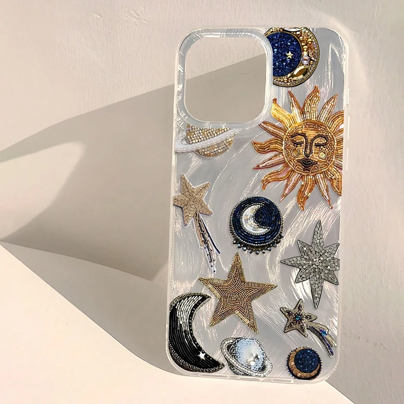 Retro Starry Sky Theme Star & Moon Phone Case Cover