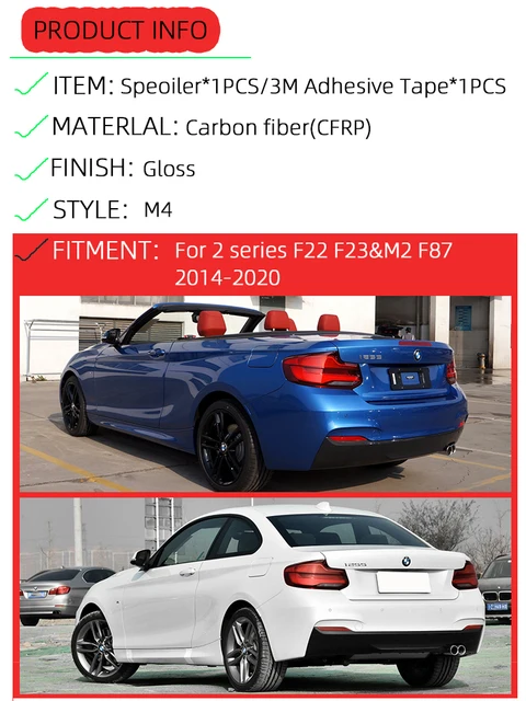Auto-Hecklippe, kompatibel mit BMW Série 2 F22 F23 M Sport 2014-2018,  Stoßstangen-Diffusor-Spoiler : : Auto & Motorrad