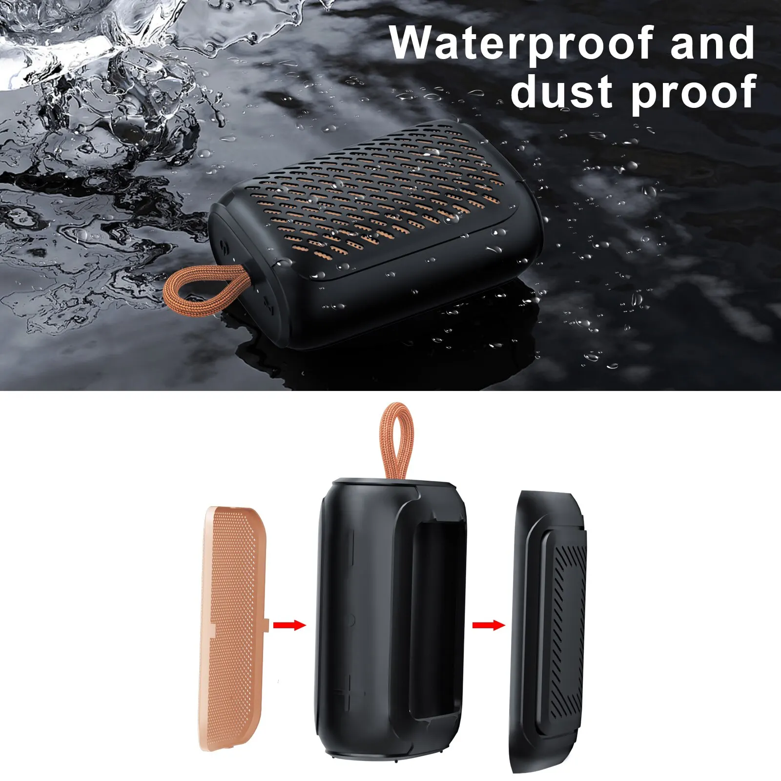 Wisetiger Mini Portable Bluetooth Speaker IPX7 Waterproof Dustproof 6W 12H Playtime TWS Microphone Biggest Sound Smallest Size bluetooth speaker portable speaker mini bluetooth speaker