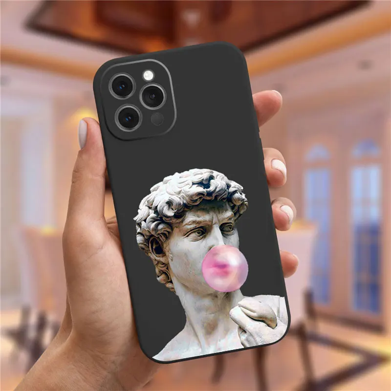 Art Fresco Creation Man Creation Phone Case for iPhone 16 15 14 13 12 11 Pro Max 13 Mini 14 15 16 Plus David Lines Soft Covers