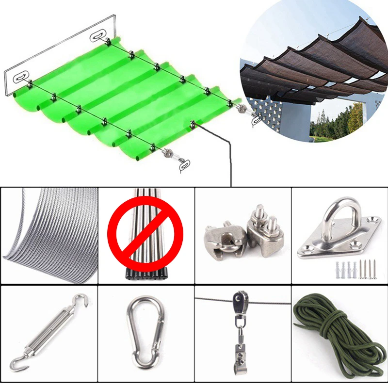 Telescopic Wave Sunshade Net Accessories Installation Parts Retractable