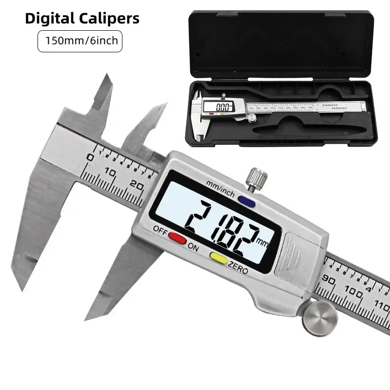 Measuring Tool Stainless Steel Digital Caliper 6 "150mm Measuring Instrument Vernier Calipers Ruler
