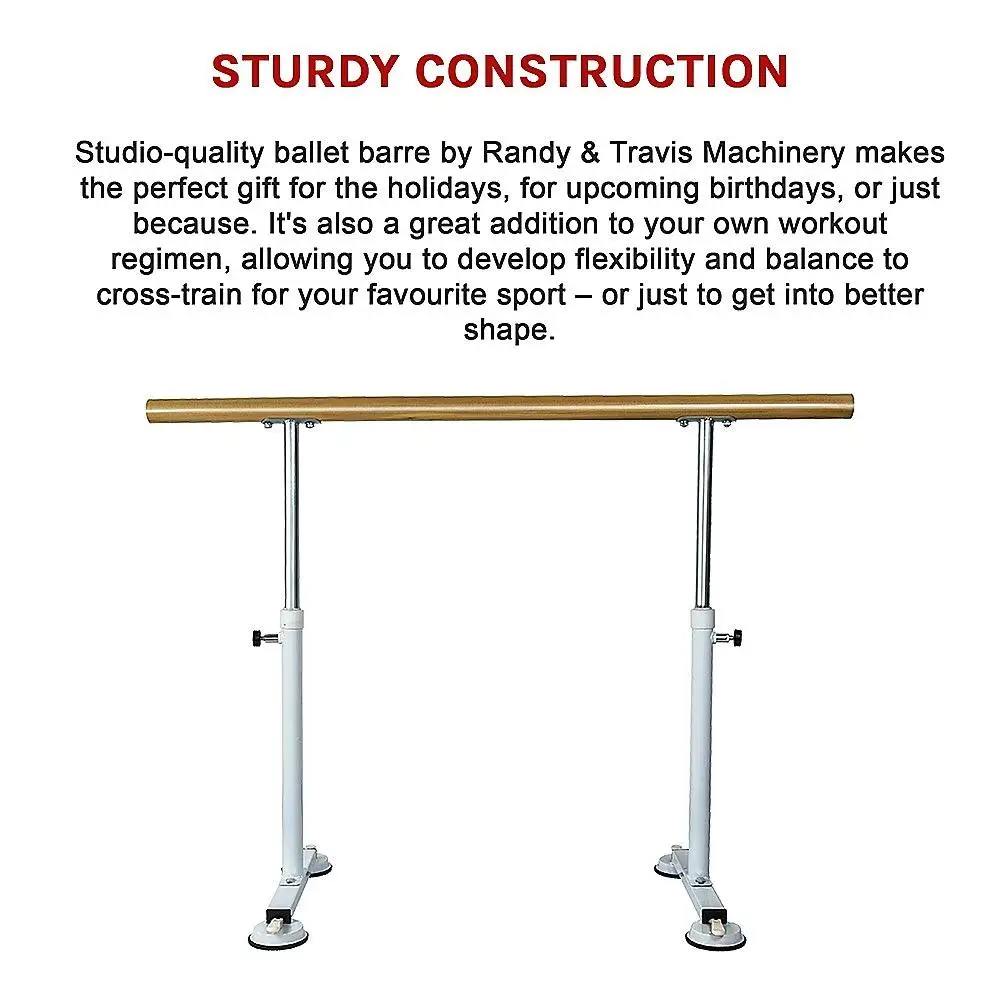 PortableBalletBarreDanceBar150cmFreestandingWoodenStretchBar