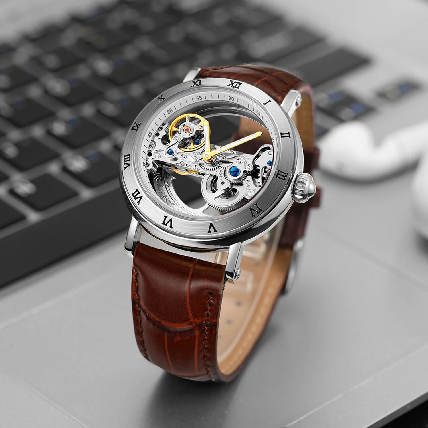 FORSINING Royal Design Diamond Skeleton Men orologio meccanico orologio Tourbillon di lusso carica automatica orologi da uomo impermeabili 1511 FORSINING Royal Design Diamond Skeleton Men orologio meccanico orologio Tourbillon di lusso carica automatica orologi da uomo impermeabili 1511