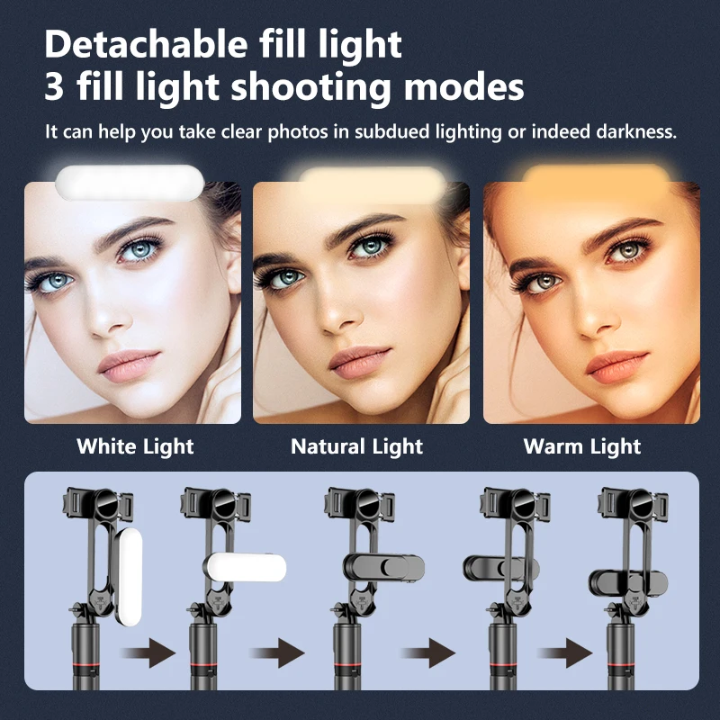 Selfie Stick KEELEAD L15 with Fill Light Foldable Mini Tripod Wireless Bluetooth Remote Shutter for iPhone Smartphones selfie stick tripod selfie stick sports camera selfie stick cell phone selfie stick smartphone selfie stick phone selfie tripod