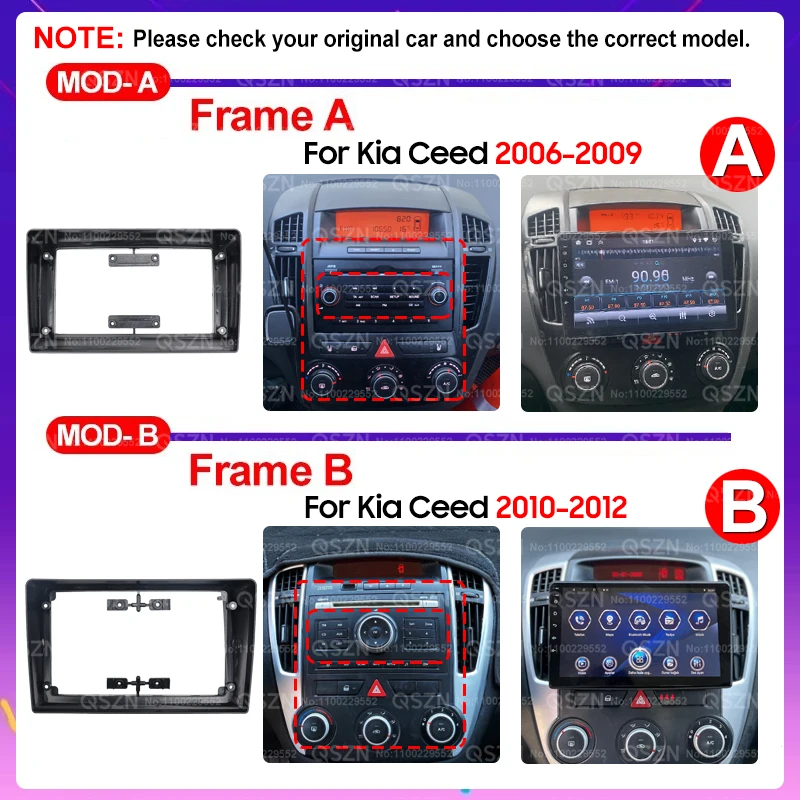 QSZN Kia Ceed ED 2006-2012 차량용 라디오 멀티미디어 안드로이드 13 비디오 플레이어 GPS 네비게이션 Carpay 자동 스테레오 4G WIFI DSP QLED