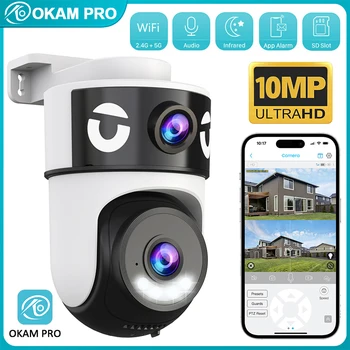 OKAM PRO APP 5G Wi-Fi IP Camera HD 10MP Dual-Lens Camera PTZ Color Night Vision Two-Way Intercom Motion Tracking AI Smart Camera 1
