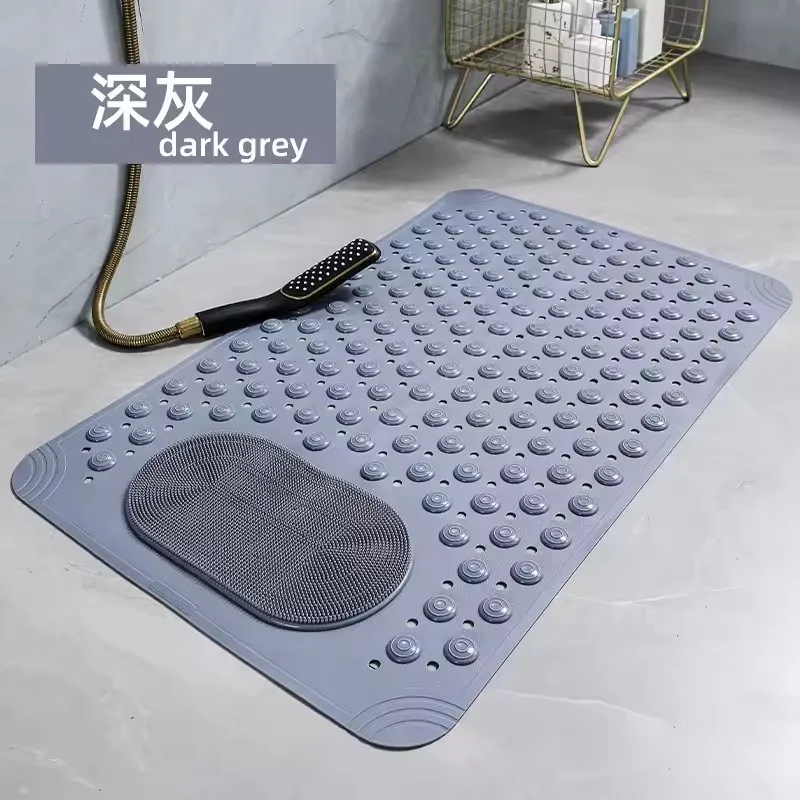 Large Non-Slip PVC Bathroom Shower Mat with Suction Cups