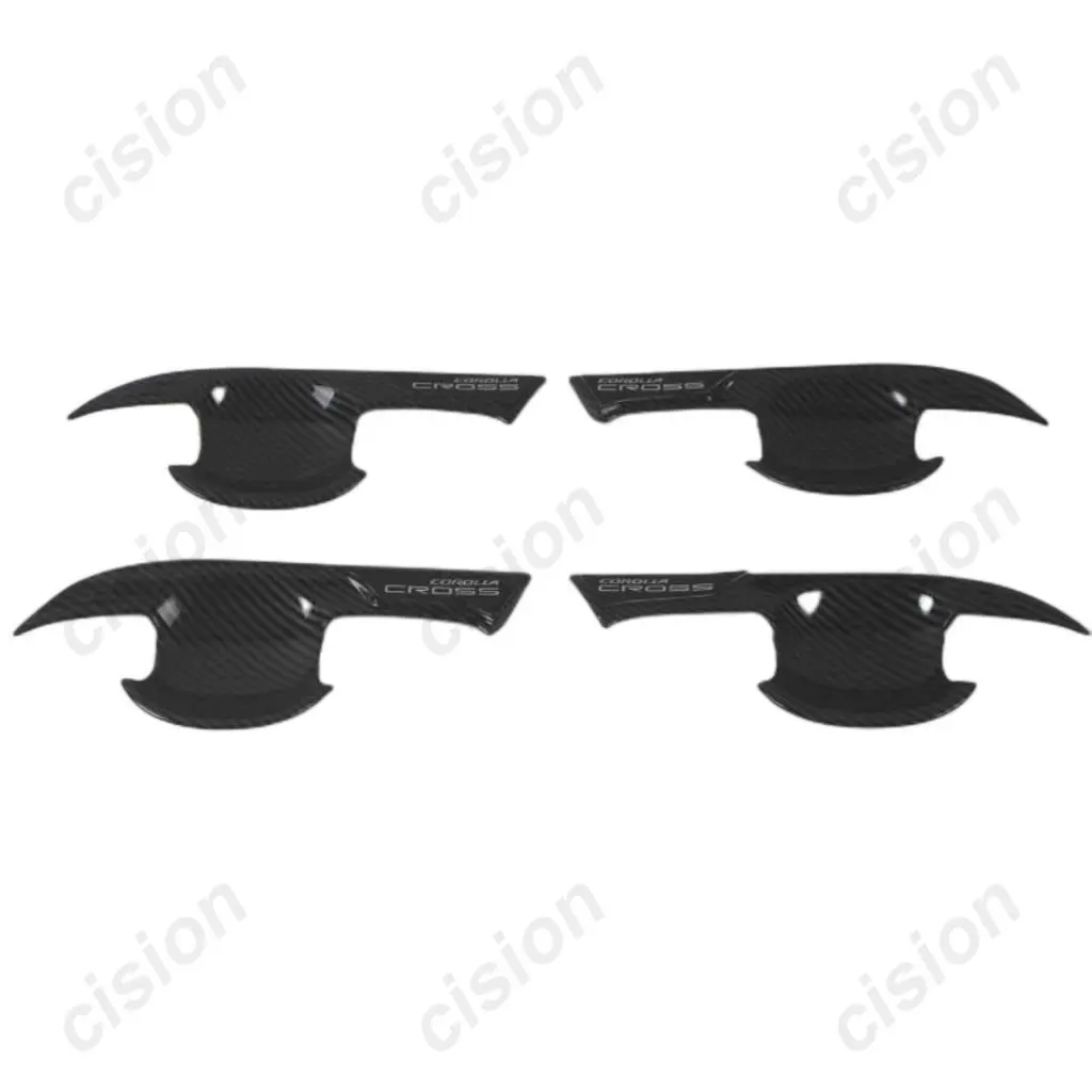 For Toyota Corolla Cross 2021-2023 4x ABS Carbon Fiber Chrome Car Door Handle Bowl Cup Protective Cover Trim Cap Sticker Styling 3 For Toyota Corolla Cross 2021-2023 4x ABS Carbon Fiber Chrome Car Door Handle Bowl Cup Protective Cover Trim Cap Sticker Styling 3