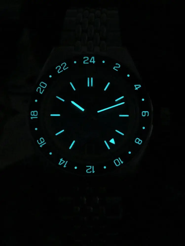 San Martin Original 39.5mm NH34 GMT Men Mechanical Wristwatch Fly Adjustable Clasp Sports Watch Waterproof 10Bar Relojes SN0116