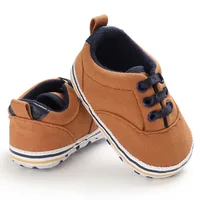 Newborn Baby Shoes Boy Girl Classical Sport Sneakers Soft Sole PU Leather Lace Up Multi-Color First Walker Casual Shoes 0-18M 4