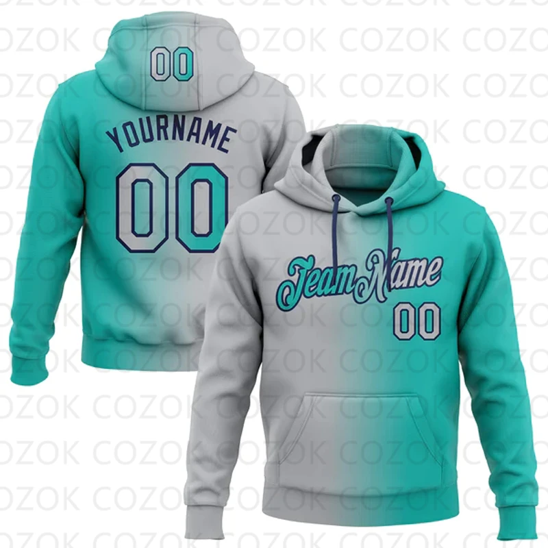 Customized Hoodie Light Green Splicing Jersey 3D Printed  Unisex Pullovers Hoodie Casual Sweatshirts